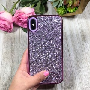iPhone Xs Max Crystals Diamond Glitter Purple Case